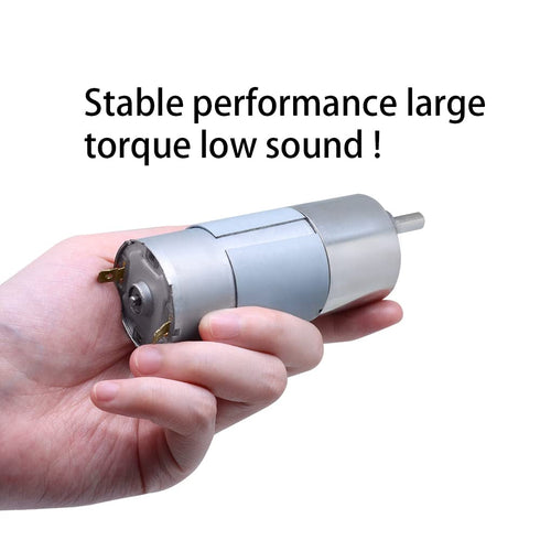 555 High Torque Micro Brush DC Motor Low Speed Gear Reduction Motor Eccentric Shaft Gearbox Diameter 37mm High Torque All Metal Gear Electric Micr...