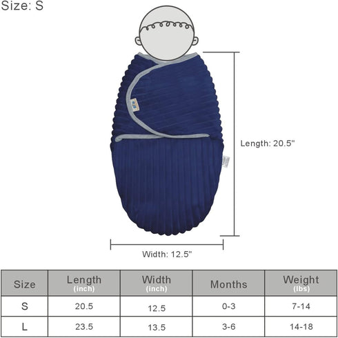 BlueSnail Newborn Baby Swaddle, Easy Wrap Receiving Blanket, Comfortable and Soft (S,0-3 Months, Navy)...