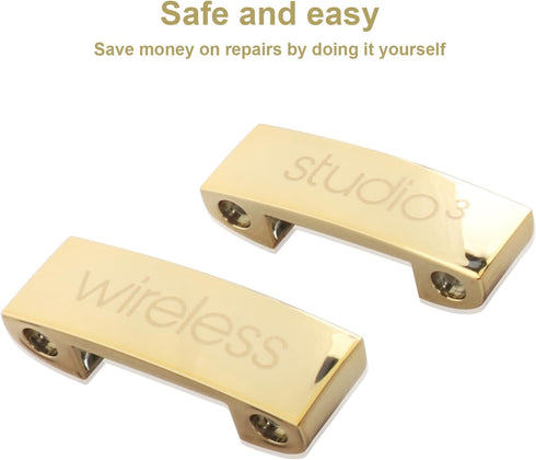 Studio 3 Hinge Headband Connector Replacement Metal Repair Parts Compatible with Beats Studio 3.0 Wireless Over-Ear Headphones Repair Kit (Gold)...