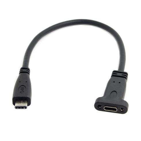 cablecc USB-C USB 3.1 Type C Male to Female Extension Data Cable with Panel Mount Screw Hole...