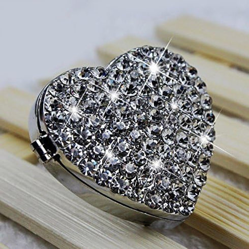Crystal Sparking Heart Shape Natural Car Vent Clip Air Freshener For Auto (Silver)...