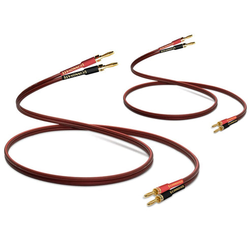 UCINNOVATE 2 Pack High-end Pure Copper HIFI OFC Speaker Wire Cable with Banana Plug, 2m Gold-Plated Banana Tip Plugs Male to Male 600 Strand 14 AW...