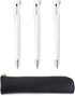 ZEBRA Blen2+S Red, Black 0.5mm Ballpoint Multicolor Pen and 0.5mm Mechanical Pencil (White) x3, Black slim pen case...