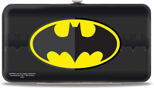Buckle-Down unisex adults Buckle-down Hinge - Batman Icon Centered/Bat Signal Stripe Black/Yellow/Grays Wallet, Multicolor, 7 x 4 US...