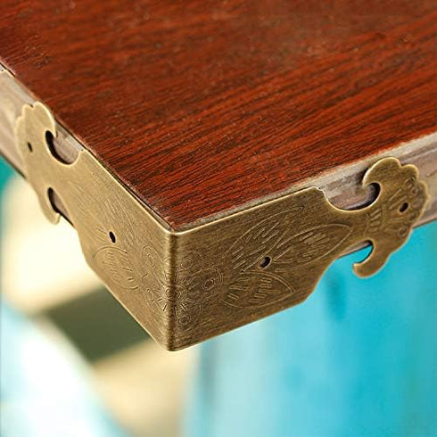 8Pcs Right Angle Brass Box Corner Protector Corner Braces Hardware Desk Edge Guards Wood Jewelry Box Photo Frame Accessories...