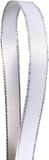 QIANF White Double Face Satin Ribbon with Silver Border for Gift Wrapping, Hair Bows, Wedding Party Decoration, Crafts Sewing, Invitation Cards, F...