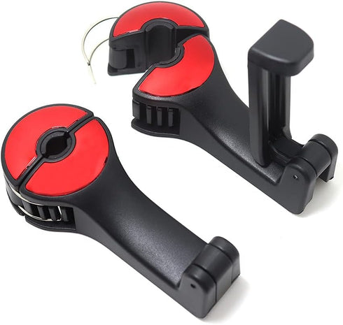UDIKEFO Universal Car Vehicle Back Seat Headrest Mobile Phone Holder Hanger Holder Hook for Bag Purse Cloth Grocery (Red - 2 Pack)......
