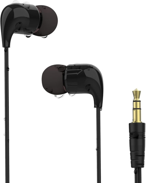 Short Cord Waterproof Earbuds for Swimming, Easy Flip Turns and Not Falling Off, Wired 3.5 mm Jack 15-inch Cord Length, Underwater Headphones for ...
