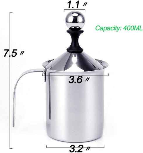 Manual Stainless Steel Whipped Cream Dispenser - Handheld DIY Whipper Maker - Perfect for Gift, With Lid...