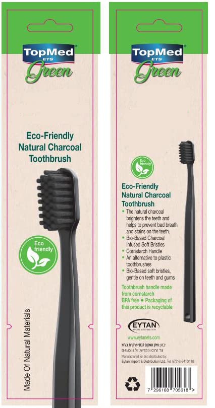 BLACK HANDLE CHARCOAL TOOTHBRUSH CHARCOAL SOFT BRISTLES,PLA BLACK HANDLE Silver HOT STAMPING LOGO...