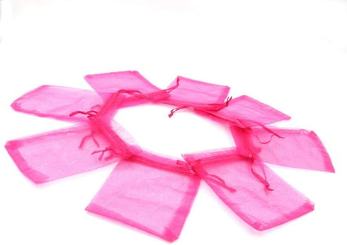 ATCG 50pcs 8x12 Inches Large Drawstring Organza Bags Decoration Festival Wedding Party Favor Makeup Pouches (Hot Pink)...