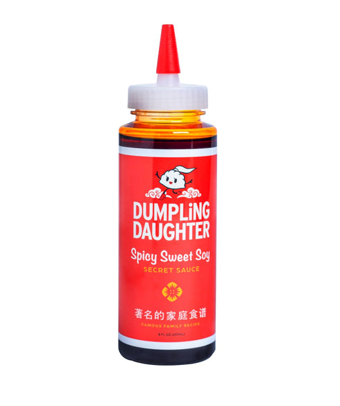 Dumpling Daughter - Spicy Sweet Soy Sauce (8 oz) - Brown Sugar Sweetened Dumpling Sauce Balanced with Spicy Chili Oil - The Most Versatile Soy Sau...