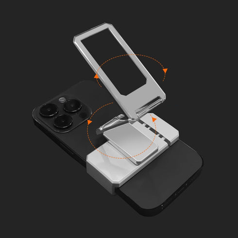 New Upgraded Back Clip Type 360 Folding Bracket, Back Clip Foldable Phone Holder, Metal Multi-Angle for Phone Back Grip Compatible with All Types ...