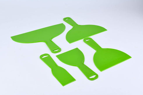 5 Pcs Putty Knife, Large Size Pack, Flexible Plastic Paint Scraper Tool for Spackling, Wallpaper Scraper Plastic, Spatula Scraper, Spackle Tools...