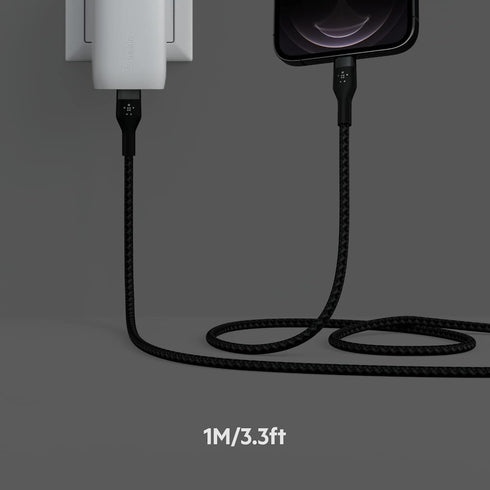 Belkin BoostCharge Pro Flex Braided USB Type C to Lightning Cable 2Pack (1M/3.3FT), MFi Certified 20W Fast Charging PD Power Delivery for iPhone 1...