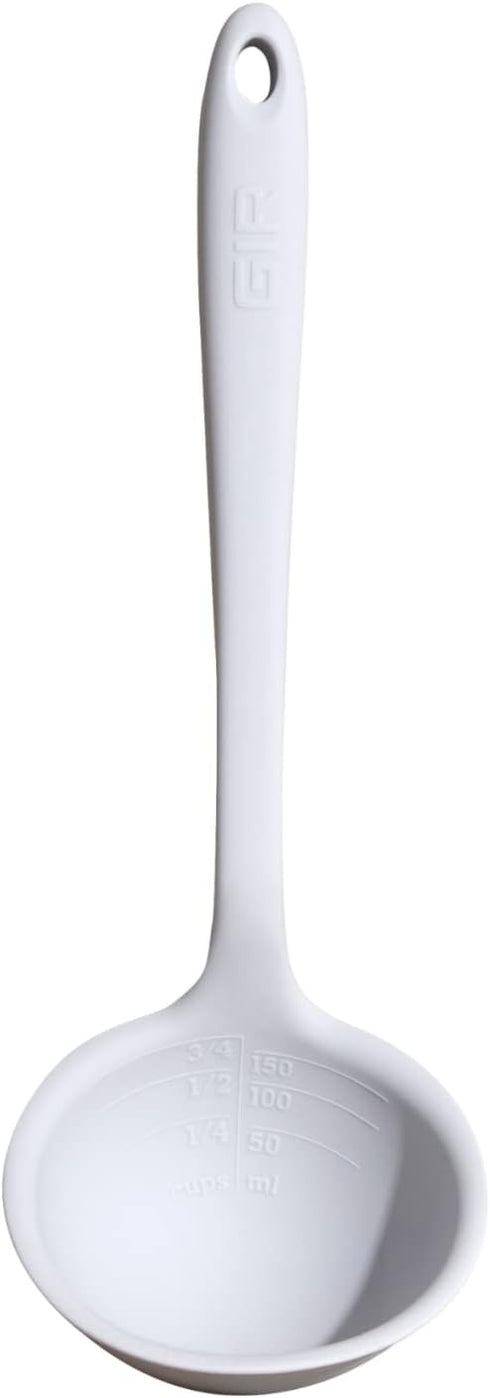 GIR: Get It Right Silicone Soup Ladle - Gray 3/4 Cup - Heat Resistant Up to 425°F & Precision Pour Edge - Seamless Dishwasher Safe Silicone Cookin...