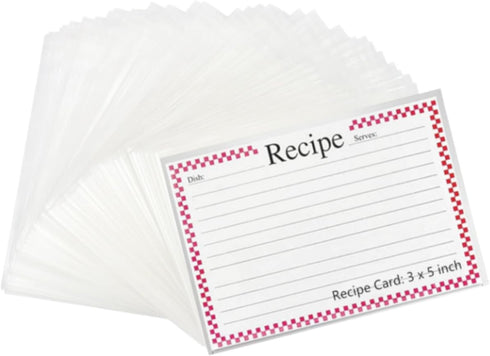 Recipe Card Protectors Recipe Card Covers Clear Vinyl Kitchen Plastic Recipe Sheet Protectors Card Page Protectors Kitchen Accessories, 3 x 5 Inch...