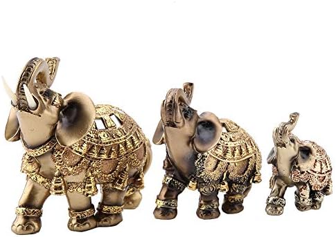 Feng Shui Elephant Statue Golden Collectible Wealth Lucky Elephant Figurine for Home Office Decoration Gift(Large)...