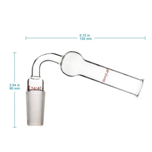 stonylab Glass 75 Degrees Drying Tube, Borosilicate Glass Bent Drying Tube Adapter with Inner 24/40 Standard Taper Joint for Organic Synthesis Che...