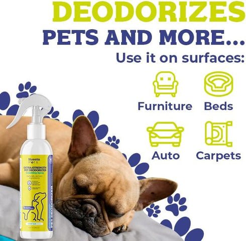 Pets Extra Strength Pet Deodorant & Odor Neutralizer | Naturally Derived Quick-Drying Deodorizer Spray for Dogs | Safe on Carpets & Furniture | Pe...