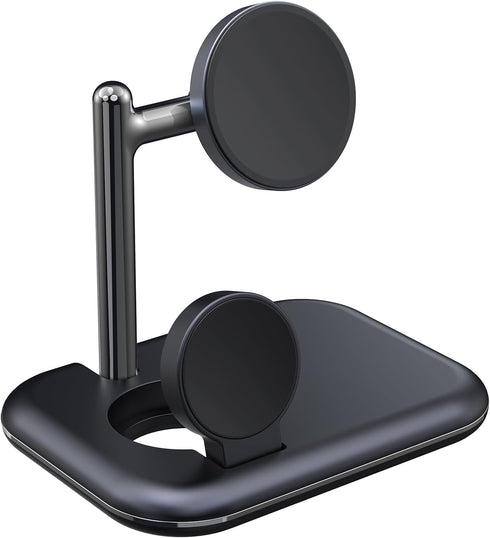Dual Watch Charger Stand for Samsung Watch 7/6, Foldable 2 in 1 Watch Charging Station for Samsung Watch Series, Wireless Charger Dock Compatible ...