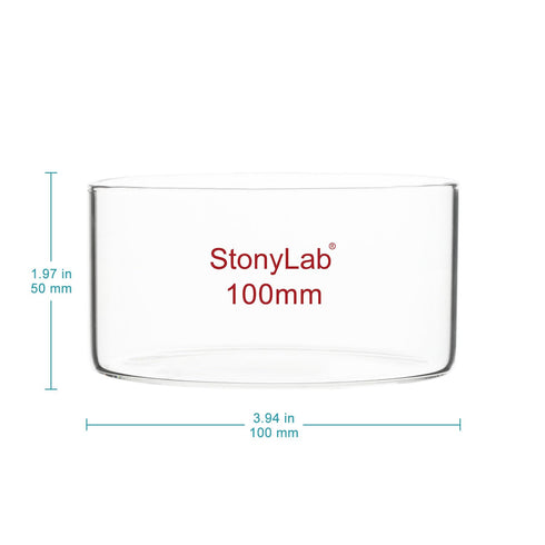 stonylab Crystallizing Dish, Thick-Wall High Borosilicate Glass Crystallizing Dishes for Crystallization and Evaporation Lab Glassware, Flat Botto...
