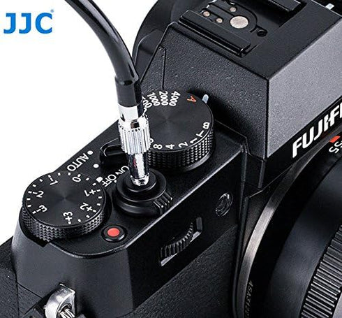 JJC 40cm Red Mechanical Cable Shutter Threaded Release, Bulb-Lock Design for Long Exposure, fits Fuji XT1 XT2 XT3 XT4 X100T Leica M6 M7 M8 Sony RX...