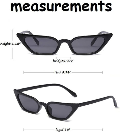 W&Y YING Small Cat Eye Sunglasses for Men and Women Skinny Retro Frame Y2K Shades Trendy Fun Fashion Glasses...