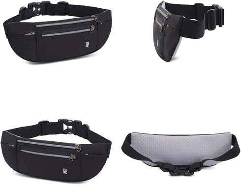 Peicees Fanny Pack with Water Bottle Holder Waist Bag for Men Women Water Resistant Lightweight Reflective Adjustable Running Belt Headphone Bag T...