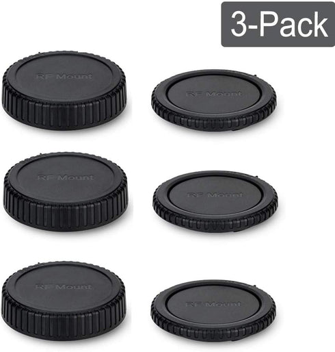 Camera Rear Lens Cap & Body Cap Cover for Canon RF Mount Mirrorless Camera EOS R8 R50 R10 R7 R3 R5C R6 Mark II R6 R5 R RP Replace RF Rear Lens Cap...