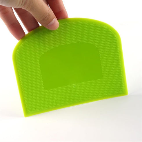 Dough Scraper Bench Scraper for Baking - 3 PCs PE Plastic Flexible Bowl Scraper, Sharp Edge & Angles Dough Cutter. Anti-Slip Kitchen Baking Spatul...