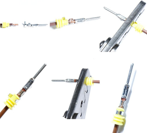 Weather Pack Crimper Automotive Wire Sealed Terminals Electrical pin Connectors Open Barrel Non-Insulated hand Crimping Tools plier AWG 24-14...