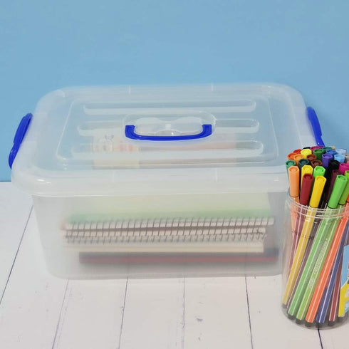8 Liter Clear Plastic Storage Bins, 2 Packs Storage Boxes with Lids...