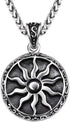Jewelry Men Women 316L Stainless Steel Sun Pendant Necklace Punk Retro Vintage Style Amulet 22" Chain...