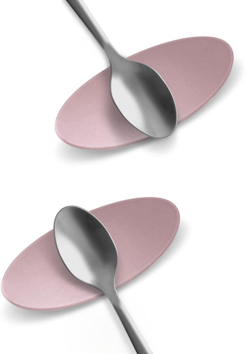 Carrotez Small Silicone Coffee Spoon Rest 2 pcs (0.2" x 1.6" x 3.74"), Spoon Holder Flexible almond-Shaped for Next to Coffee Maker - Kitchen Uten...