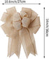Large Rustic Jute Bows Holiday Ornaments Burlap Wreaths Bows Door Ornaments Window Hanging for Holiday Birthday Party Decoration...