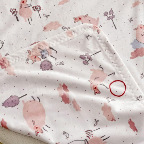 Super Soft Blanket with Double Layer for Baby Boys and Girls, Cute Animals Printed 40x 30 Inch Receiving Blanket (Sheep)...