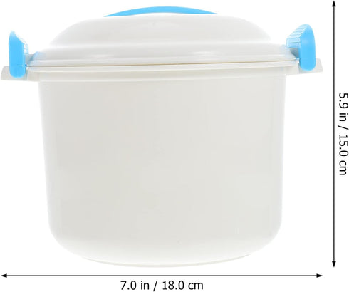 UPKOCH Microwave Vegetable Steamer Microwave Rice Cooker Plastic Microwave Cookware Steamer Round Microwave Food Container for Rice Chicken Pasta ...