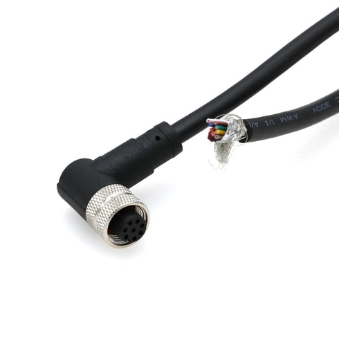M12 A-Code Elbow 8 Pin Female Sensor Connector Shielded Cable to Flying Leads for Actuator Industrial Automation Profibus 1M/3.3FT...