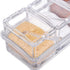 Clear Seasoning Box,4 Spice Jars Condiment Containers with Lids and 4Pcs Spoons 1Pcs Tray Seasoning Organizer for Salt, Sugar,Cardamon, Cinnamon,C...