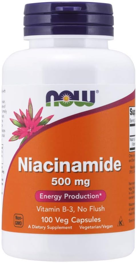 Now Foods Niacinamide 500mg Vitamin B-3 Capsules, 100 Count (3 Pack)...