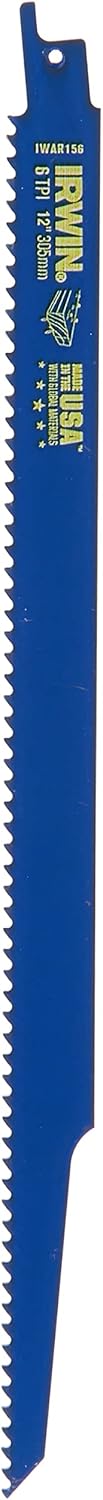 IRWIN Tools Nail-Embedded Wood Cutting Reciprocating Saw Blade, 12-Inch, 6 TPI (372156)...