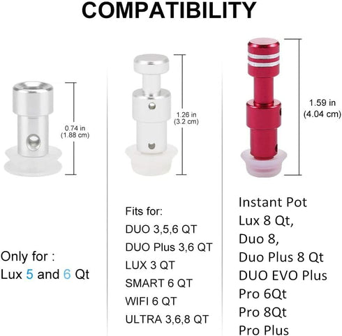 Original Float Valve for Instant Pot Pro 6 Qt 8Qt, Pro Plus, Duo Evo Plus 60, Lux 8 Qt, Duo 8, Duo Plus 8 Qt Replacement Float Valve for Instant P...