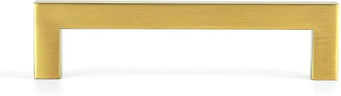 Ravinte 5 Pack 5 Inch Kitchen Square Cabinet Handles Cabinet Pulls Brushed Brass Drawer Pulls Kitchen Cabinet Hardware Kitchen Handles for Cabinet...