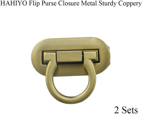 HAHIYO Flip Purse Closure Turn Locks Clip Clasp Easy Install with Online Instructions Picture for Wallet Briefcase Clutch Handbag 1.65 Inch Length...