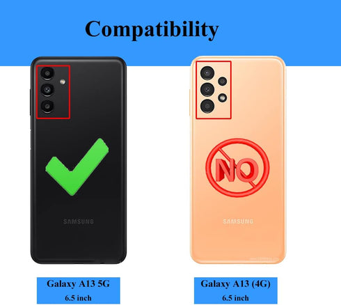 Androgate Phone Case for Galaxy A13 5G/ A04s, Green, Heavy Duty Protection with Ring Holder Stand, Military-Grade Shockproof Cover, HD Screen Prot...