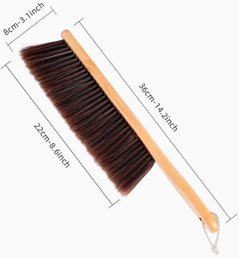 Hand Broom,Horse Hair Brushes,Soft Horsehair Upholstery Brush with Handle,Shop Brush Dustpan,Foxtail Broom,Dust Broom for Bench/Couch/Furniture/Co...