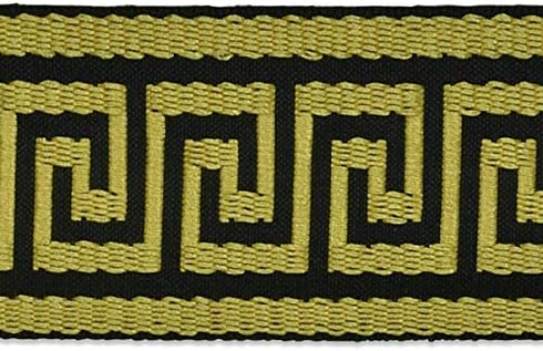 Trims by the Yard Alexander 1 3/4" Greek Key Woven Black/Gold | (10 yard cut) Trim, 30 Foot (Pack of 1)...