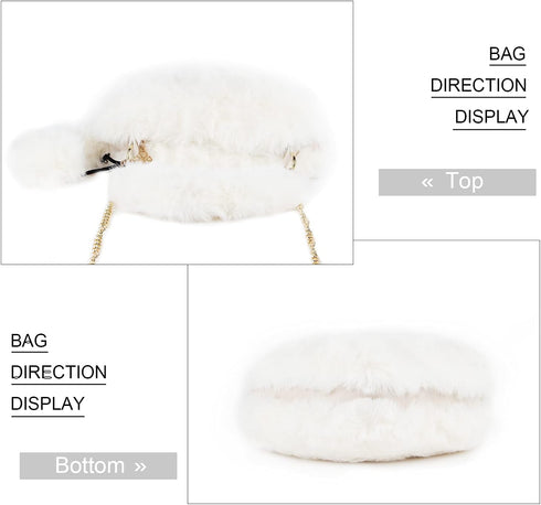 SUKUTU Faux Fur Purse Women's Heart Shaped Evening Handbags Small Cute Phone Crossbody Bag Clutches for Girls...