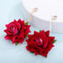 Denifery Boho Red Rose Earrings Rose Flower Dangle Drop Stud Earrings with Sparkly Crystal for Women Statement Jewelry Gifts...